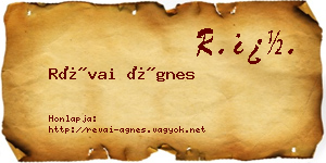 Révai Ágnes névjegykártya